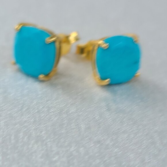Turqoise Stud Earrings-Blue Trurqoise jewelry-gift - Picture 3 of 11